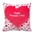 Square Valentine's Day peach skin pillowcase with red heart and Happy Valentine's Day text - White Base Red Heart Floral Diagonal Style (17)