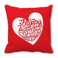 Square red Valentine's Day pillowcase with a large white heart and festive lettering - Large Heart Holiday Decor (27)