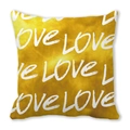 Yellow peach skin pillowcase with repeating LOVE lettering on a white background - Gold Texture Repeat LOVE (18)