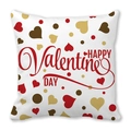 Peach skin pillowcase featuring Happy Valentine's Day text and red heart patterns - Red Gold Coffee Hearts (19)