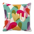 Pink Happy Valentine peach skin pillowcase featuring colorful hearts and I Love U print - Colorful Hearts I LOVE U (2)