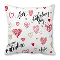 Federa per cuscino San Valentino in pelle di pesca con cuori rossi, oro e scritta Love - Stile Love cuore d'arte rosso e oro (5)