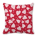 Valentine Peach Skin pillowcase featuring white hand-drawn hearts on a vibrant red background - Dense Hand-drawn Hearts (1)