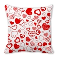Funda de cojín cuadrada con patrones de corazones rojos para decoración romántica - Corazones de Textura Geométrica (7)