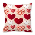 Funda de cojín piel de melocotón con corazones rojos y encaje para San Valentín decor - Corazones de Lunares y Encaje (8)