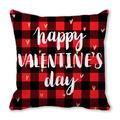 Valentine's Day red buffalo plaid pillowcase with gold hearts and happy valentine's day text - Happy Valentine's Day Style (6)