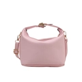 Piccola borsa quadrata rosa satinata con finiture dorate e tracolla regolabile - Rosa