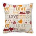 Peach skin pillowcase featuring LOVE lettering and sweet dessert patterns on beige - Sweet Jigsaw LOVE (5)