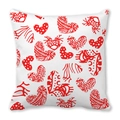 Funda de cojín de piel de melocotón con corazones rojos dibujados a mano para San Valentín - Corazones Texturizados Dibujados a Mano (9)