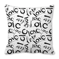 Federa quadrata con motivo Love nero in stile pennello artistico moderno - Stile Love pennello scritto a mano (10)