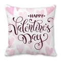 Peach skin Valentine's Day pillowcase with pink watercolor hearts and Happy Valentine's Day text - Watercolor Heart Happy Valentine (6)
