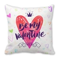 Peach skin Valentine pillowcase with Be My Valentine heart and purple crown design - Watercolor Heart Purple Crown Design Style (6)