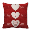 Customized red heart peach skin pillowcase with I Love You text and personalized names - Custom Love Confession (6)