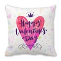 Valentine's Day square pillowcase with watercolor pink heart and crown decoration - Pink Watercolor Heart Black Crown Style (7)