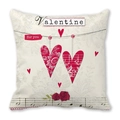 Pink Valentine Happy peach skin pillowcase with red hearts and roses pattern - Music Score Style (9)
