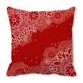 Red square Valentine's Day pillowcase with white mandala floral corner patterns - White Mandala Corners (7)