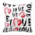 Peach skin pillowcase featuring hand-drawn LOVE text and red hearts for Valentine's Day - Hand-painted Brush Stroke LOVE (8)