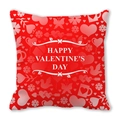 Red Happy Valentine's Day peach skin pillowcase with white hearts and floral patterns - Holiday Greeting Elements (8)