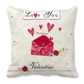 Pink Valentine's Day peach skin pillowcase with heart envelope and love text - Love You Forever Style (11)