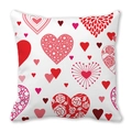 Funda de cojín cuadrada con corazones rojos y rosas para decoración de San Valentín - Decoración de Corazones Rosa y Rojo (13)