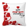 White peach skin pillowcase with red heart and Happy Valentine's Day print - 45x45cm / Holiday Greetings Style (9)