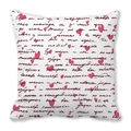Romantic peach skin pillowcase with pink hearts and script lettering on white - Cursive Handwriting Heart (9)
