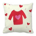 Pink heart and red shirt print peach skin pillowcase with I Love You lettering - Red Top Heart Style (13)