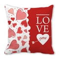 Valentine Peach Skin pillowcase featuring LO VE artistic text and heart patterns - Color Block Heart Dots (Style K)