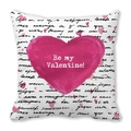 Peach skin pillowcase with pink heart and Be my Valentine text on white background - Rose Pink Heart Cyrillic (10)