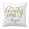 Housse de coussin en peau de pêche blanche avec texte Lovely Little Things et cœurs - Art Lovely Little Things (15) / 45x45 cm