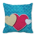 Blue watercolor pillowcase with heart pattern and Love graffiti for Valentine decoration - Navy Blue Polka Dot Layered Hearts (20) / 18x18 Inch