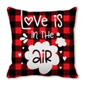 Red and black buffalo plaid Valentine's Day pillow case with Love is in the air text - Love Is In The Air Style (12)
