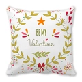 Valentine's Day pillowcase featuring Be My Valentine text and green wreath design - Green Leaf Enclosed Ring Style (2)