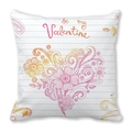 Valentine's Day heart pillowcase with peach skin fabric and be my Valentine print - Blue Lined Grid Floral Heart Illustration Style (11)