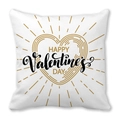 White Valentine's Day peach skin pillowcase with gold heart and Happy Valentine's Day print - 45cmx45cm / Style 4 (Radiating Heart)