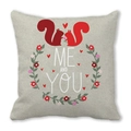 Pink peach skin squirrel decorative pillowcase with Me and You text for Valentine's Day - Squirrel Me And You Pattern (15)