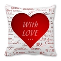 Square peach skin pillowcase with red heart and multilingual love text design - Red Heart Multilingual Love Design Style (12)