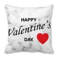 Square marble texture pillowcase with Happy Valentine's Day text and a red heart - Marble Pattern Red Heart (14)