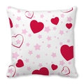 Funda de cojín piel de melocotón con corazones rojos y estrellas rosa de San Valentín - Estrellas Rosas y Corazones (17)