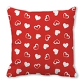 Square red peach skin pillowcase with romantic hand-drawn white hearts pattern - Simple Hand-drawn Small Hearts (13)