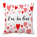 Funda de cojín cuadrada con corazones rojos y letras a mano de I'm in love - Letras I'm In Love Corazón (18)