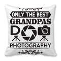 Funda de cojín blanca con diseño de cámara y texto Only the Best Grandpas - 45x45 cm / Mejor Abuelo Fotografía (19)