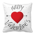 White Valentine's pillowcase with large red heart, Cupid arrow, and Happy Valentine's text - White Background Red Heart Cupid Arrow Style (16)