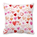 Funda de cojín de San Valentín con estampados de corazones coloridos en piel de melocotón - Corazones de Leopardo Coloridos (20)