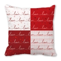 Valentine Peach Skin pillowcase with red white LOVE script and heart pattern - Red White Patchwork LOVE (16)