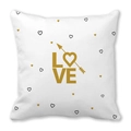White peach skin pillowcase with gold LOVE text and heart patterns for Valentine's Day - 45cmx45cm / Style 10 (Arrow Heart Love)