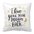 White peach skin pillow case with I love you to the moon and back print for Valentine - Star Moon I Love You To The Moon (12) / 45x45cm