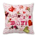 Valentine Day peach skin pillowcase with pink daisy pattern and red heart art - Light Pink Daisy VALENTINE DAY! (19)