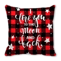 Buffalo plaid pillow cover with I love you to the moon and back print for Valentine - Moon And Stars Love Style (18)