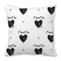 Housse de coussin en peau de pêche avec cœurs dorés et motif 'it must be' stylé - Cœur Simple It Must Be (23) / 45x45 cm